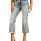 GUESS Women's Ayla Kick Flare Crop Jeans Blue Size 31