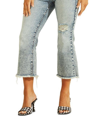 GUESS Women's Ayla Kick Flare Crop Jeans Blue Size 31