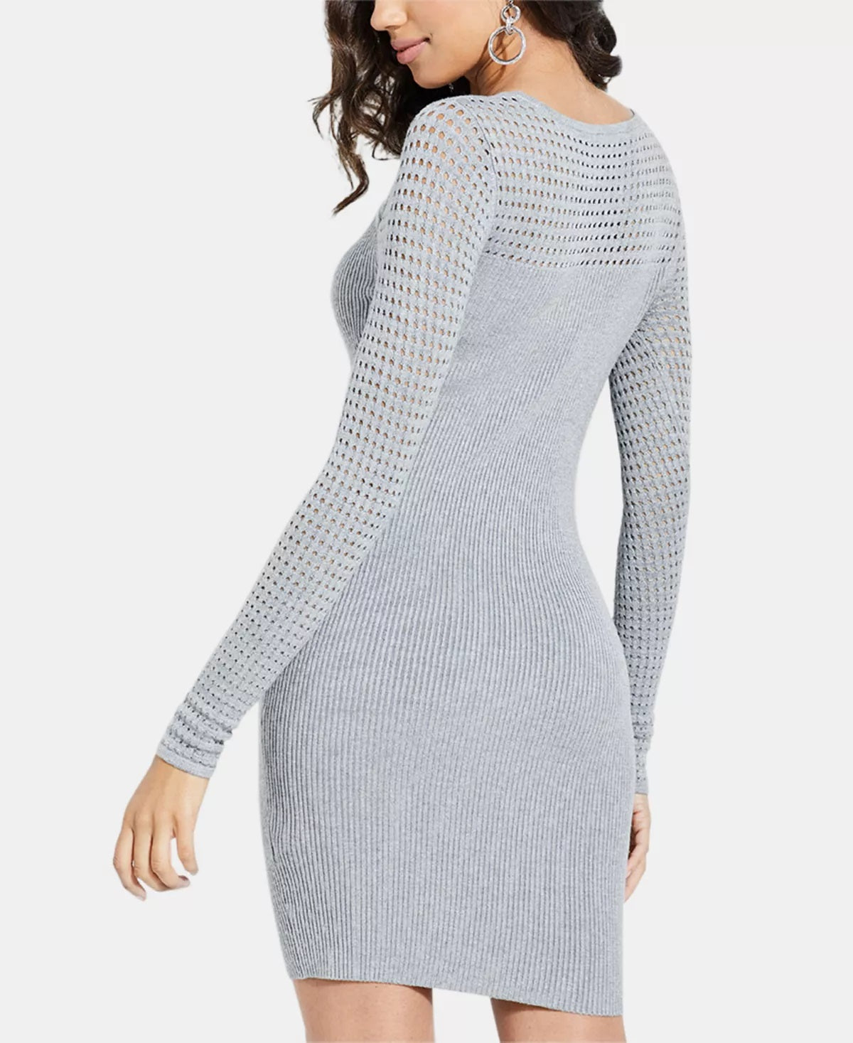GUESS Women's Allison Cutout Body Con Dress Gray Size Medium