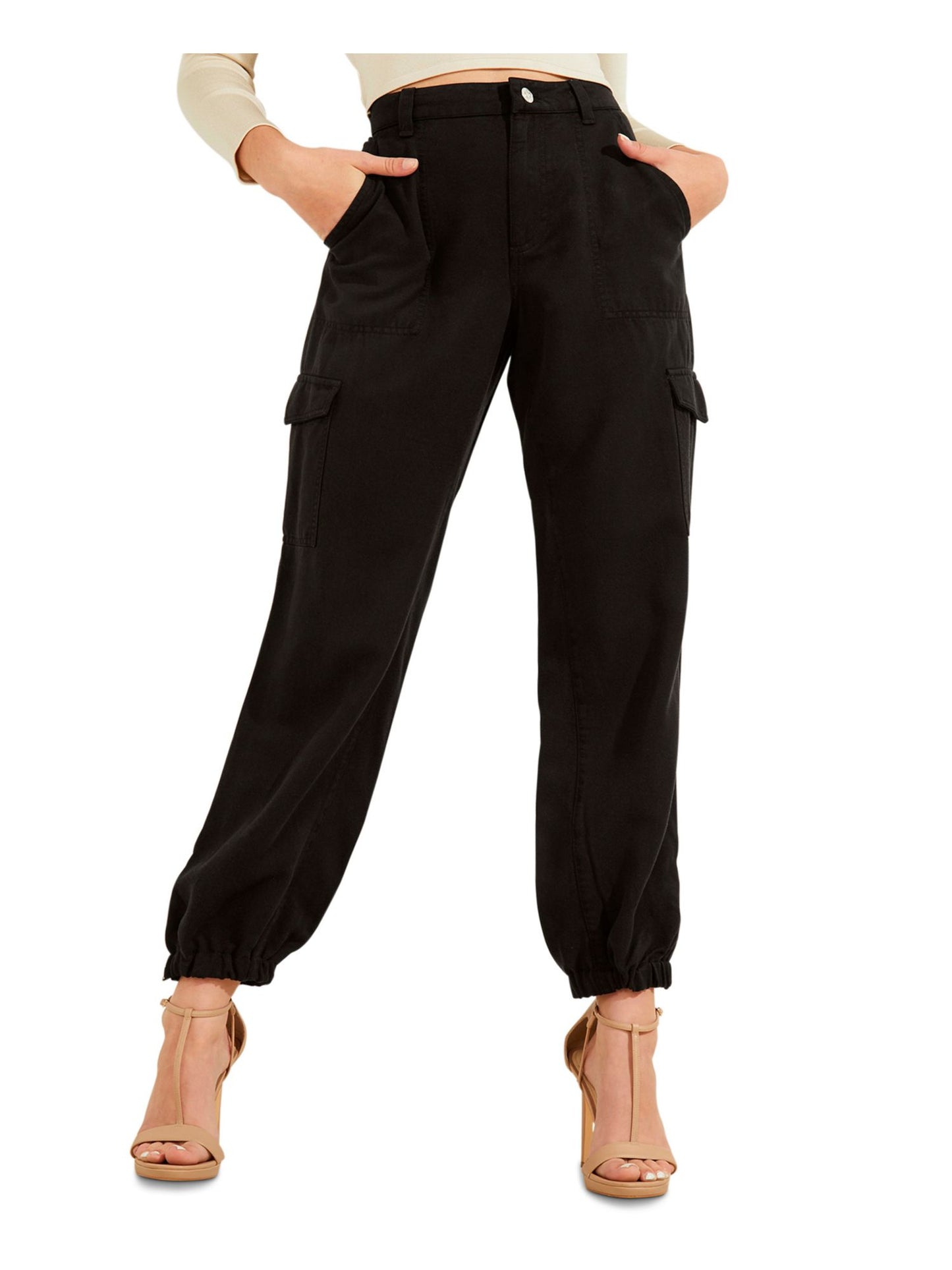 GUESS Women's Bowie Cargo Pants Black Size 28