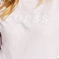 GUESS Women's Roll Cuff Logo Graphic Tee Pink Size Large
