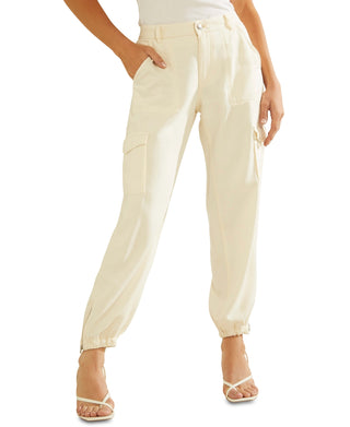 GUESS Women's Bowie Chino Cargo Pants White Size 28