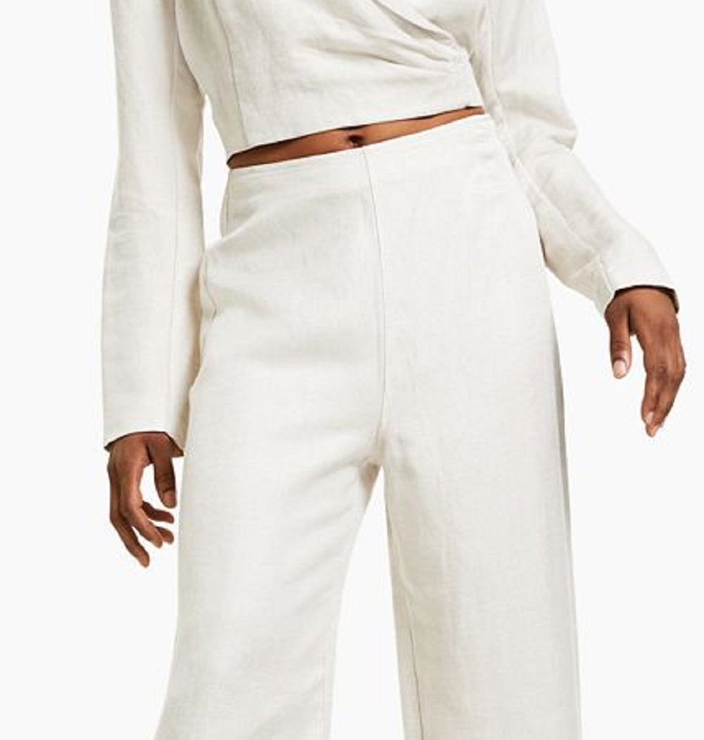 Guess Women's Karter Linen Blend Pants White Size 2