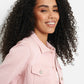 GUESS Women's Stevie Denim Trucker Jacket Pink Size Small