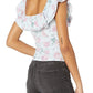 GUESS Women's Veronika Double Ruffled Printed Top Blue Size X-Small