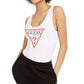 GUESS Women's Classic Triangle Logo Bodysuit White Size Small