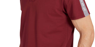 GUESS Men's Pique Logo Taping Polo Shirt Red Size XX-Large
