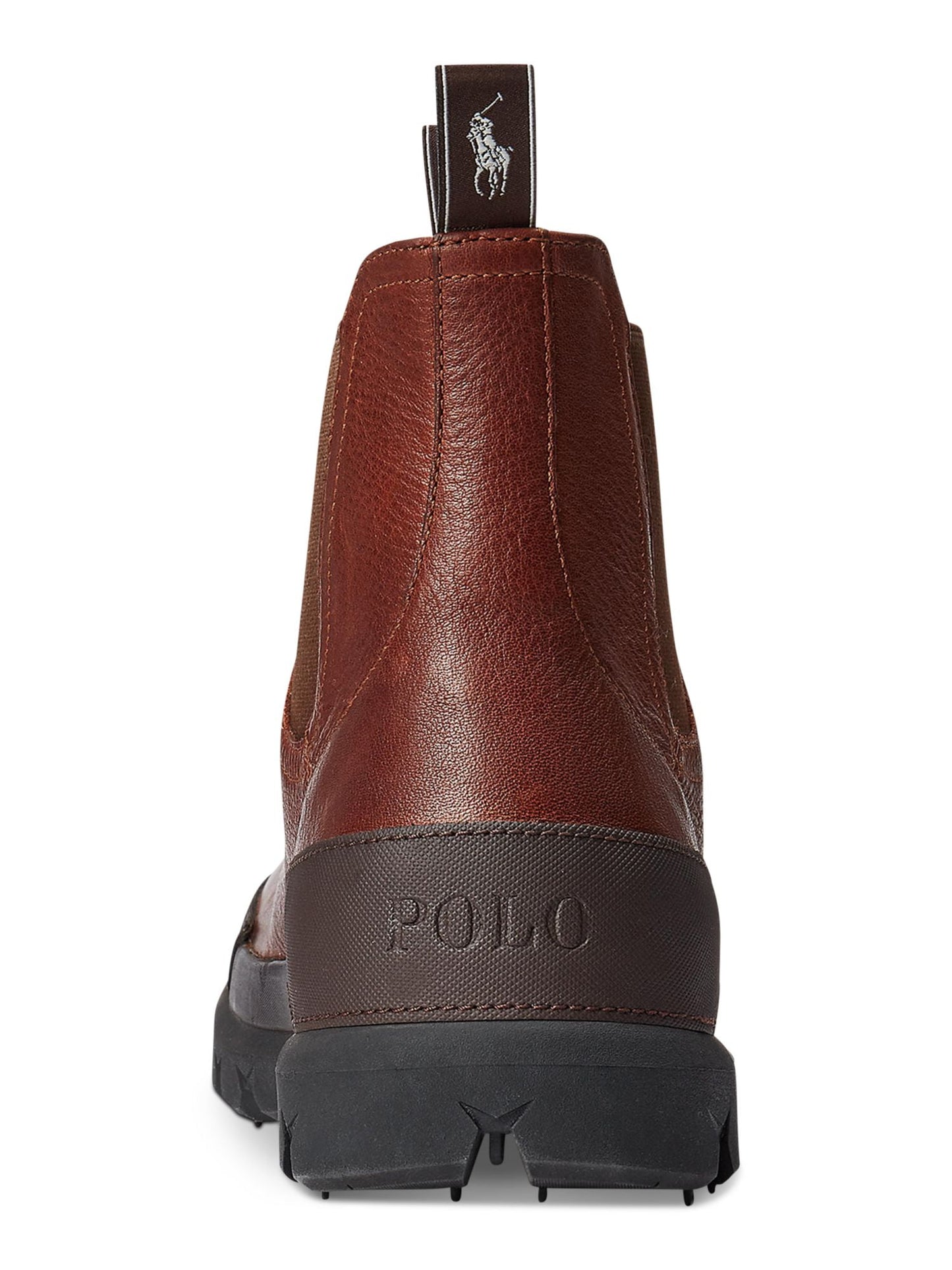 Polo Ralph Lauren Men's Treaded Comfort Oslo Round Toe Wedge Leather Chelsea Brown Size 11.5 D