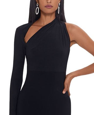 Betsy & Adam Women's One Shoulder Sheath Cocktail Dress Black Size 6