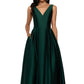 Betsy & Adam Women's Satin High Low Ball Gown Green Size 6