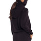 Betsy & Adam Women's Solid Built in Mask Hoodie Black Size Medium