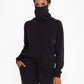 Betsy & Adam Women's Solid Built in Mask Hoodie Black Size Medium