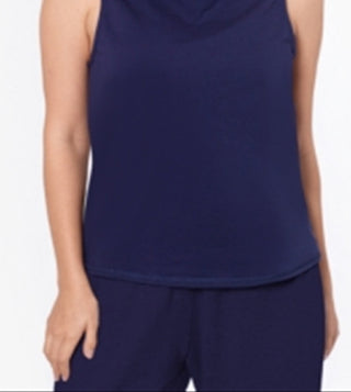 Betsy & Adam Women's Stretch Sleeveless Tank Top Blue Size Large