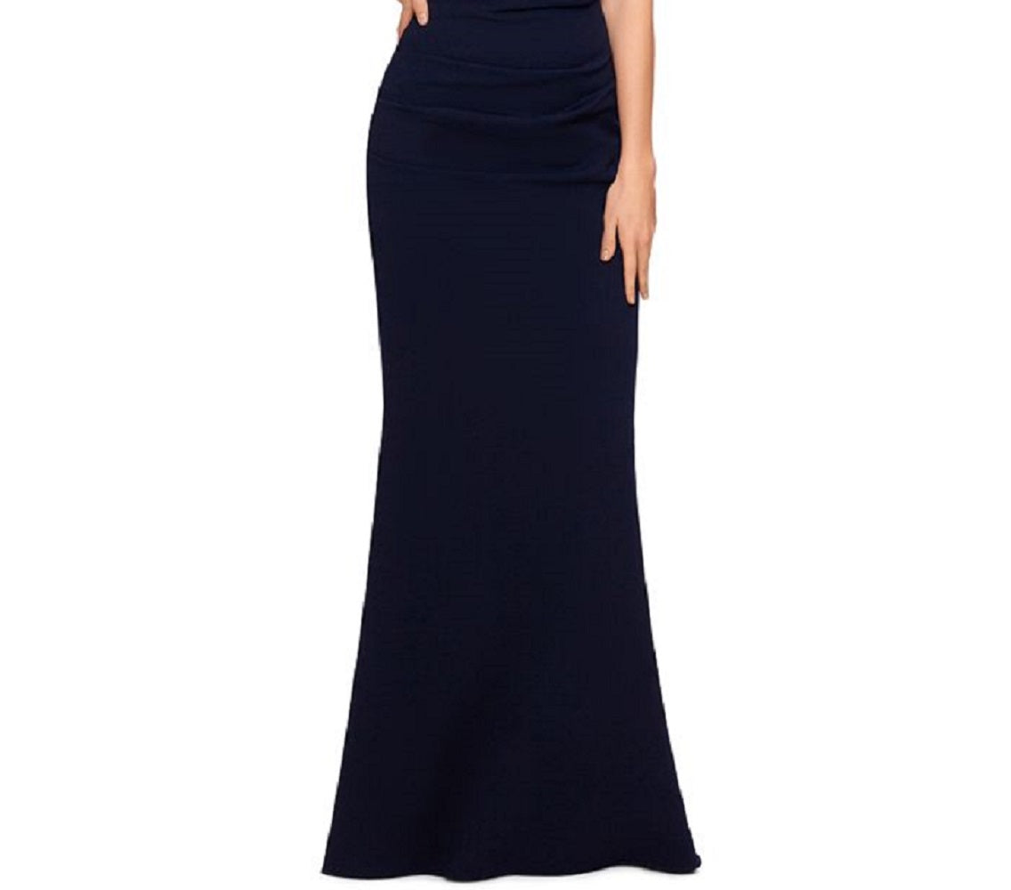 Betsy & Adam Women's Beaded Sleeve Gown Blue Size 4