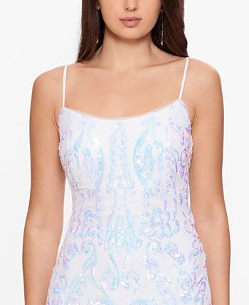 Betsy & Adam Women's Sequinned Gown White Size 0