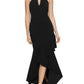 Betsy & Adam Women's Halter Keyhole Gown Black Size 8