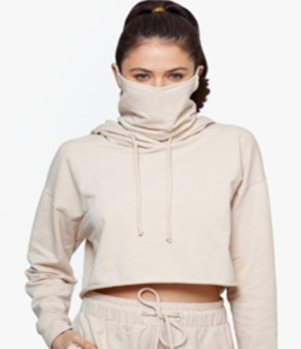 Betsy & Adam Women's Cropped Cozy Hoodie Brown Size Small