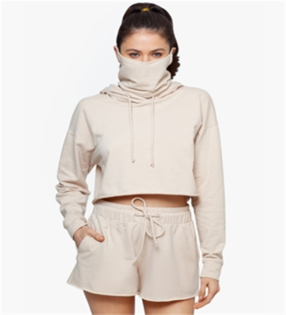 Betsy & Adam Women's Cropped Cozy Hoodie Brown Size Small