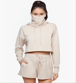 Betsy & Adam Women's Cropped Cozy Hoodie Brown Size Small