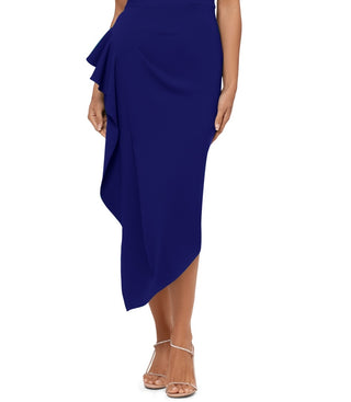 Betsy & Adam Women's Off The Shoulder Ruffle Dress Blue Size 10