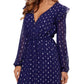 Betsy & Adam Women's Clip Dot Midi Dress Blue Size 8