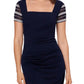 Betsy & Adam Women's Square Neck Embellished Dress Blue Size 12