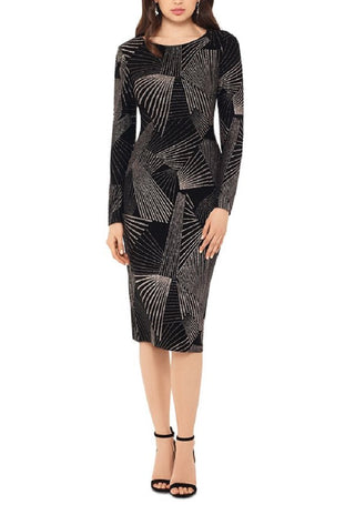 Betsy & Adam Women's Printed Sheath Dress Black