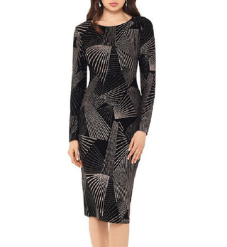 Betsy & Adam Women's Printed Sheath Dress Black