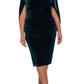 Betsy & Adam Women's Cape Back Velvet Dress Green Size Petite Small