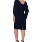 Betsy & Adam Women's Drape Back Bodycon Dress Blue Size 14W