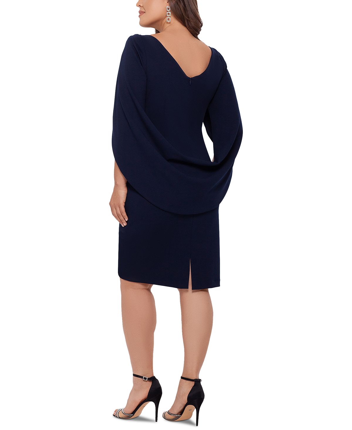 Betsy & Adam Women's Drape Back Bodycon Dress Blue Size 14W