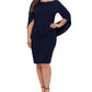 Betsy & Adam Women's Drape Back Bodycon Dress Blue Size Petite Small