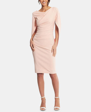 Betsy & Adam Women's Caped Sheath Dress Pink Size 2Petite