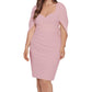 Betsy & Adam Women's Stretch Sleeveless Sweetheart Neckline Knee Length Cocktail Sheath Dress Pink Size 22W