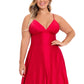 Betsy & Adam Women's V Neck Gown Red Size Large