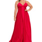 Betsy & Adam Women's V Neck Gown Red Size 16W