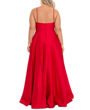 Betsy & Adam Women's V Neck Gown Red Size 20W