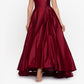 Betsy & Adam Women's Strapless High Low Gown Red Size 0Petite