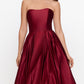 Betsy & Adam Women's Strapless High Low Gown Red Size 6Petite