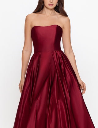 Betsy & Adam Women's Strapless High Low Gown Red Size 6Petite