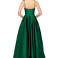 Betsy & Adam Women's Satin Ballgown Green Size 4