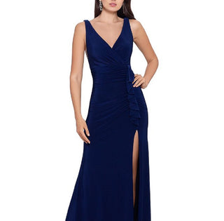 Betsy & Adam Women's Ruched Gown Blue Size 4
