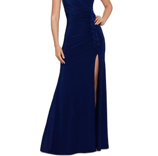 Betsy & Adam Women's Ruched Gown Blue Size 4