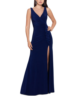 Betsy & Adam Women's Ruched Gown Blue Size 10