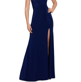Betsy & Adam Women's Ruched Gown Blue Size 10