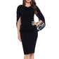 Betsy & Adam Women's Lace Detail Cape Back Sheath Dress Black Size 12