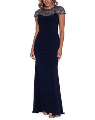 Betsy & Adam Women's Beaded Gown Blue Size 14