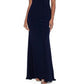 Betsy & Adam Women's Beaded Gown Blue Size 14