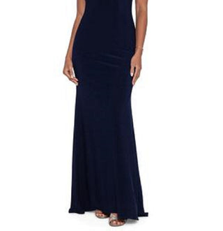 Betsy & Adam Women's Beaded Gown Blue Size 14