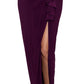 Betsy & Adam Women's Ruffled V Neck Gown Purple Size 6